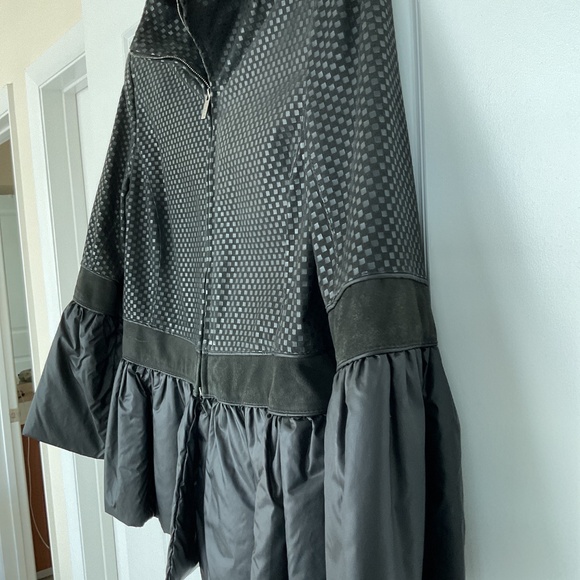 Armani Collezioni Leather/Nylon Black Jacket Size 10 - Picture 4 of 9